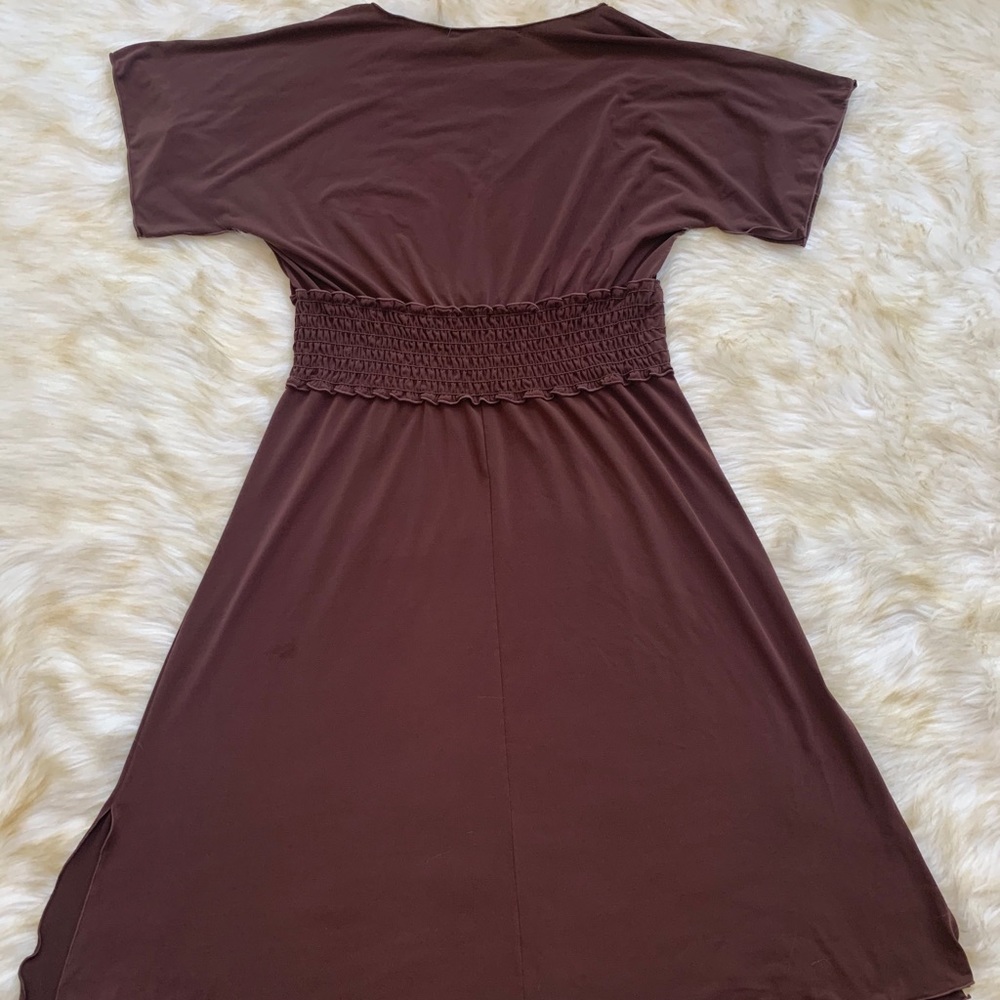 Studio M Brown Stretchy Flowy Dress - Picture 7 of 9